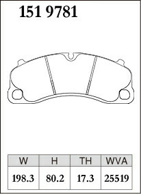 DIXCEL ディクセル ブレーキパッド REタイプ フロント用 ポルシェ 911 (991 2nd) カレラ4S/タルガ4S 991H1 991J1 H27.9～R1.7 ターボ 3.0L_画像2