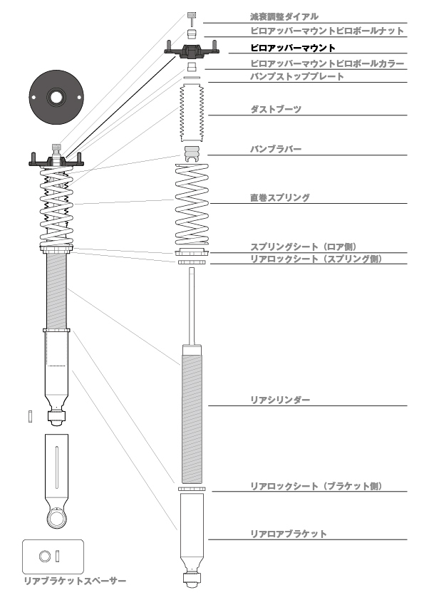 D-MAX 補修パーツ リアピロアッパーマウント スーパーストリート用 シルビア PS13 H3.1～ SR20DET_画像2