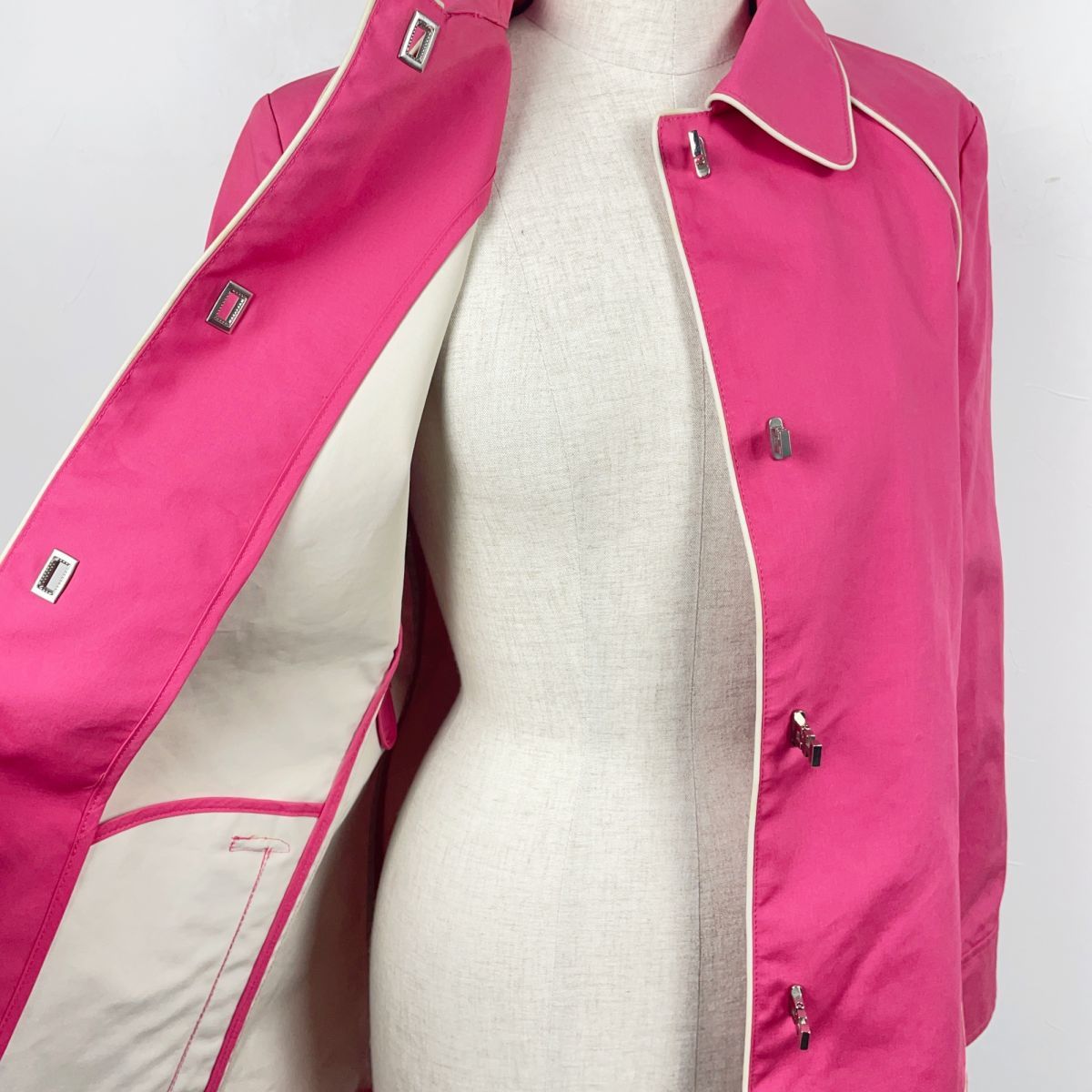 Tommy Hilfiger トミー ヒルフィガー デザインボタン コットンジャケット レディース アウター ピンク サイズ0*ZB200_画像6