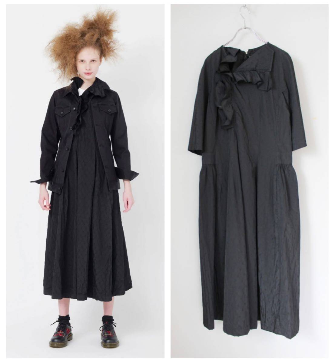 COMME des GARCONS/フリル付きワンピース/黒/コムコム-