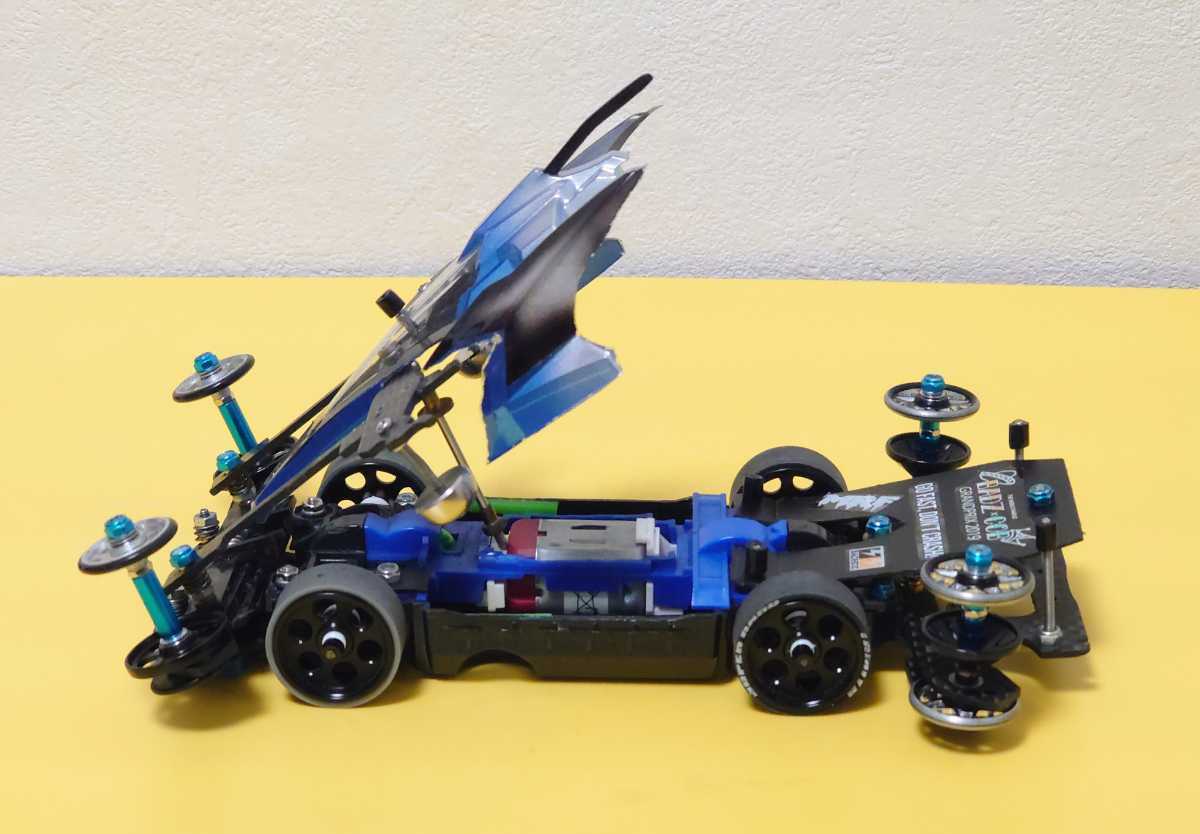 ミニ四駆 MSフレキ フルカスタム完成車 アズール ATスラダン ミニ四駆 MSフレキ フルカスタム完成車 アズール ATスラダン