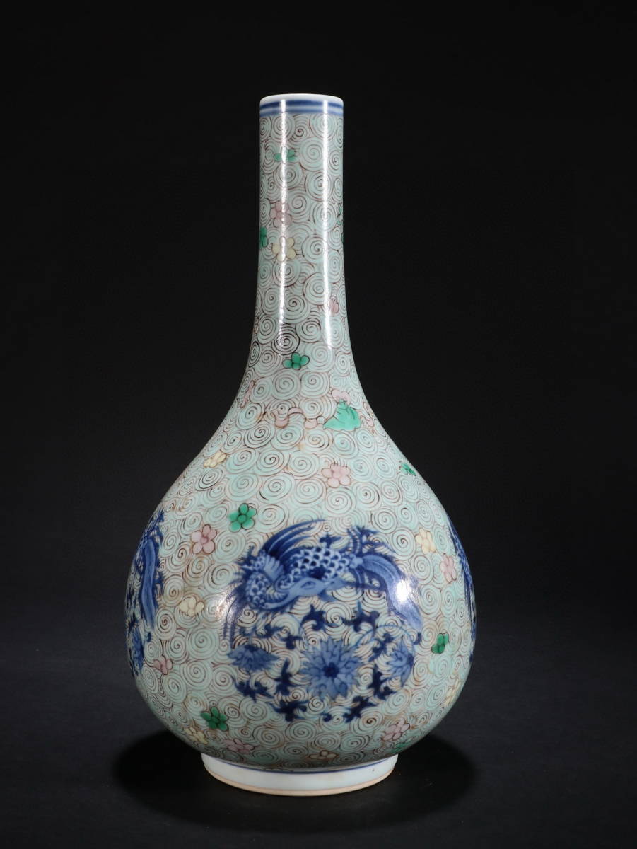 在庫最新作 青花染付花瓶 中国の陶器 時代物 工芸品 h2R3Z