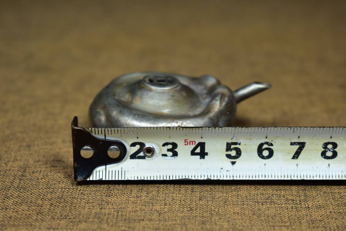 2~H 中国骨董品 銅制 極細工純銀細工で金蟾の水滴を刻む 風水