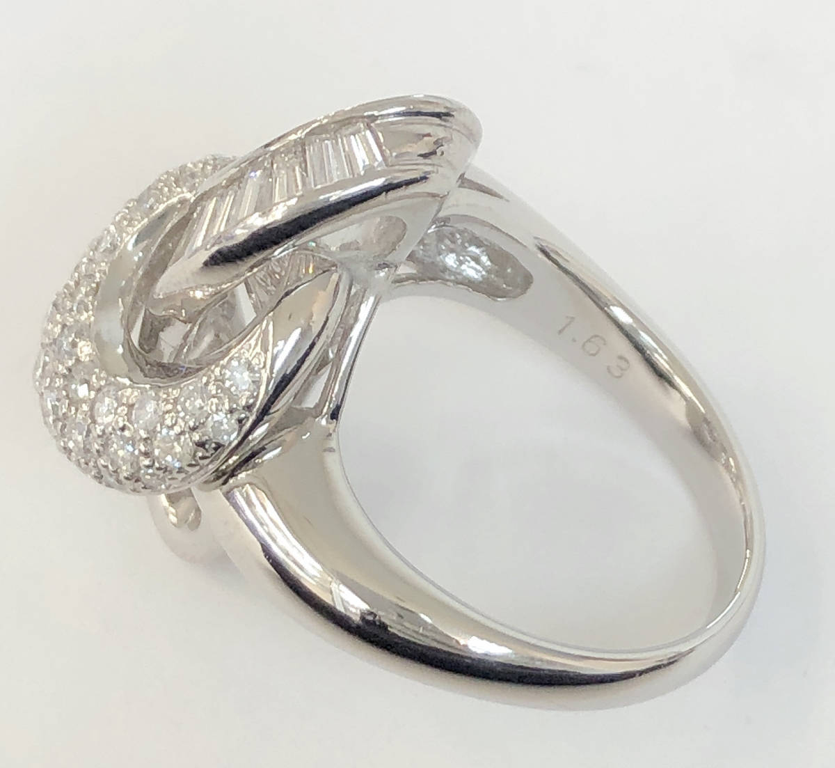 豪華 PT900 天然ダイヤモンド合計1.63ct リング 指輪 約11.5号 約11.74g_画像7