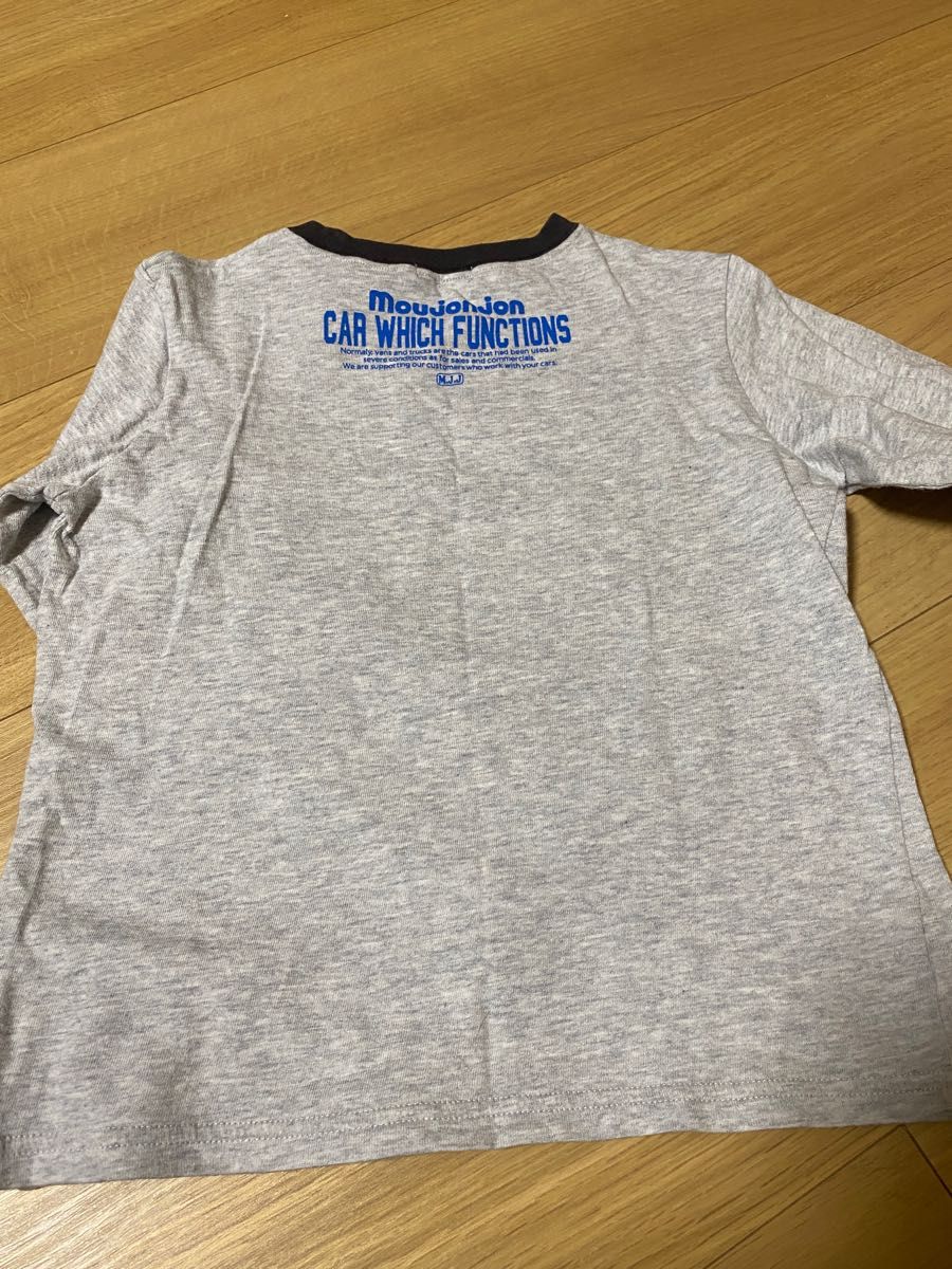 ムージョンジョン　長袖Tシャツ　120 グレー　消防車