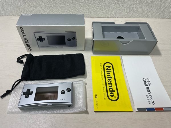 ヤフオク! - 極美品 任天堂 ゲームボーイミクロ 本体 シルバー 箱説明...