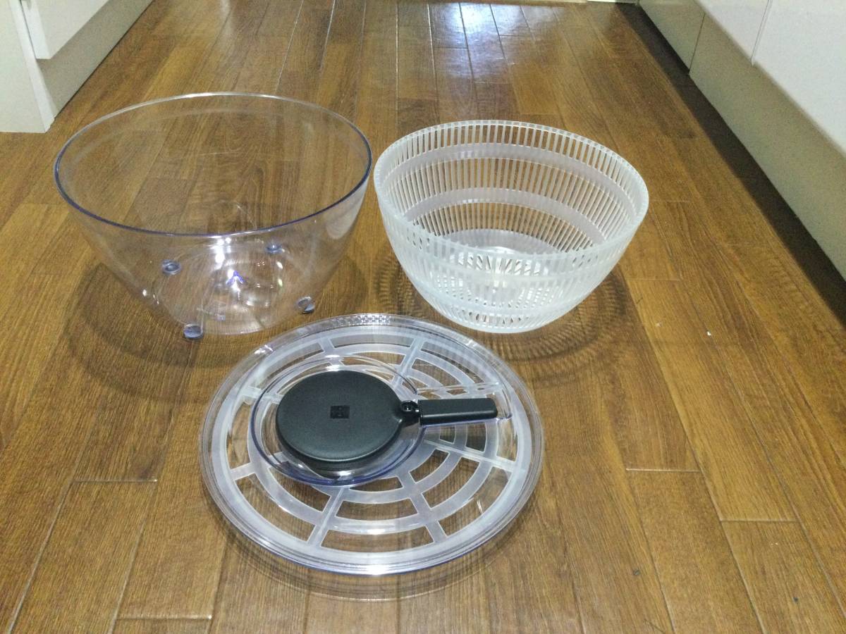 *VIV salad spinner rotation drainer *L size * black *