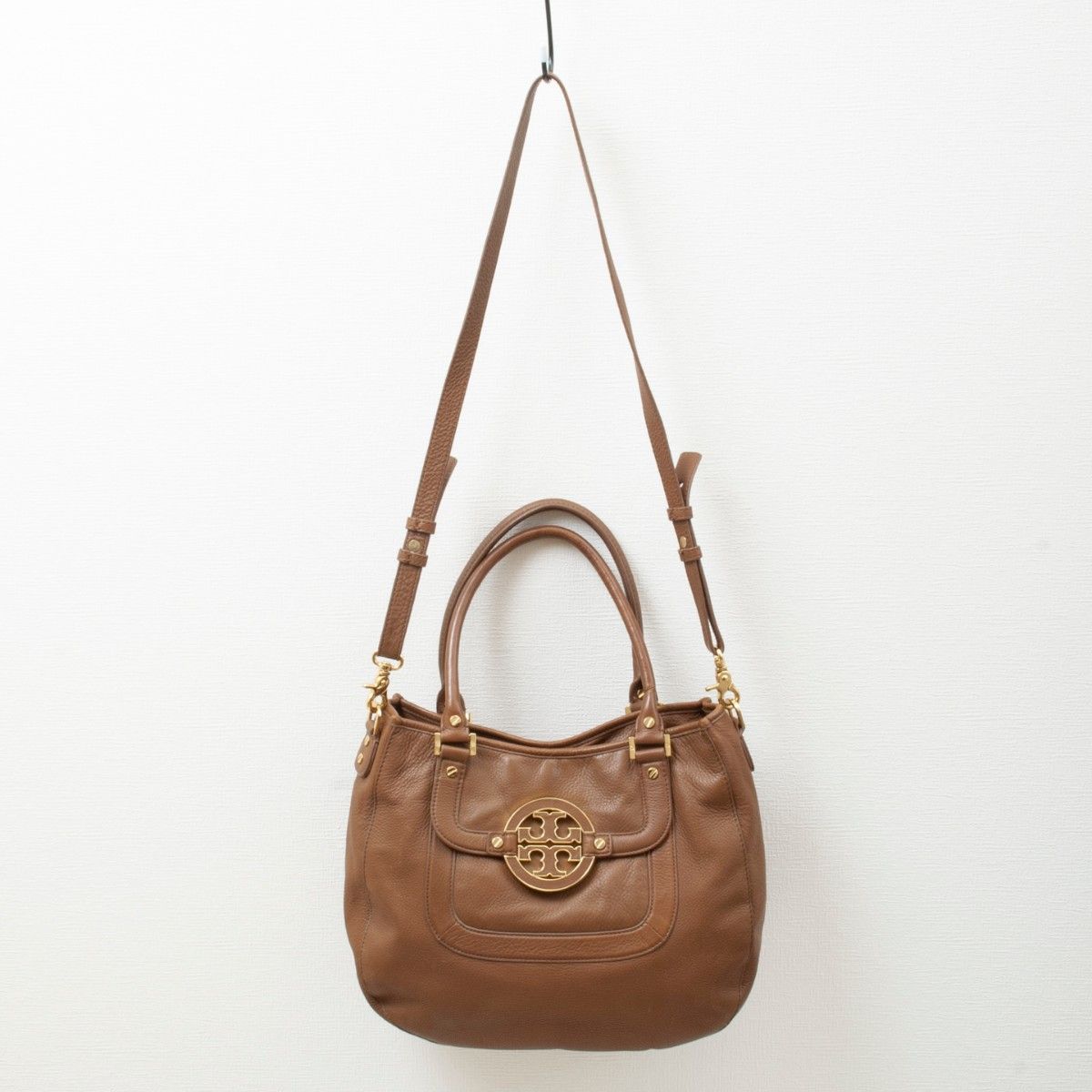 【美品】TORY BURCH(トリーバーチ) アマンダ 2way レザー ショルダーバッグ ブラウン 茶色 レディース 中古 