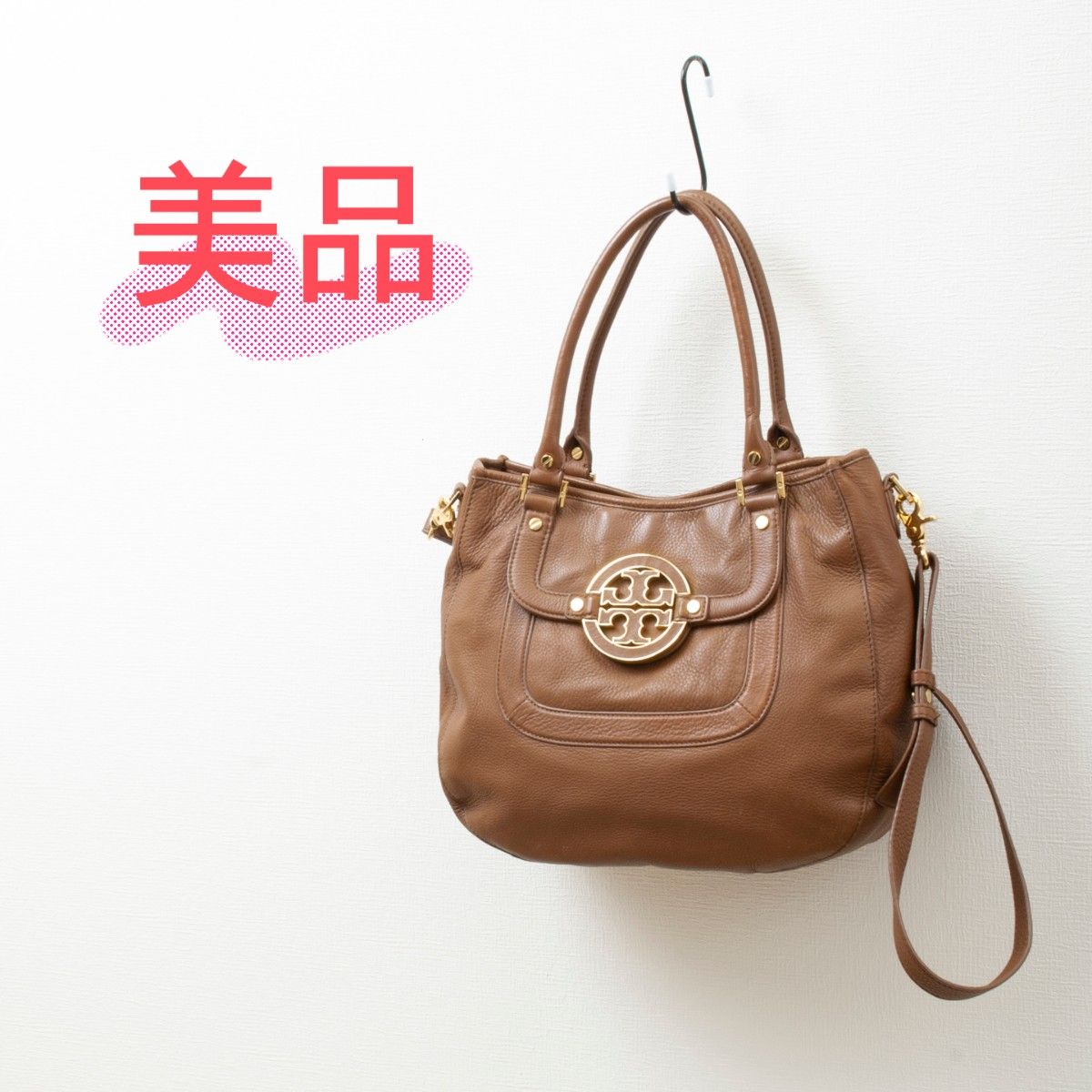 【美品】TORY BURCH(トリーバーチ) アマンダ 2way レザー ショルダーバッグ ブラウン 茶色 レディース 中古