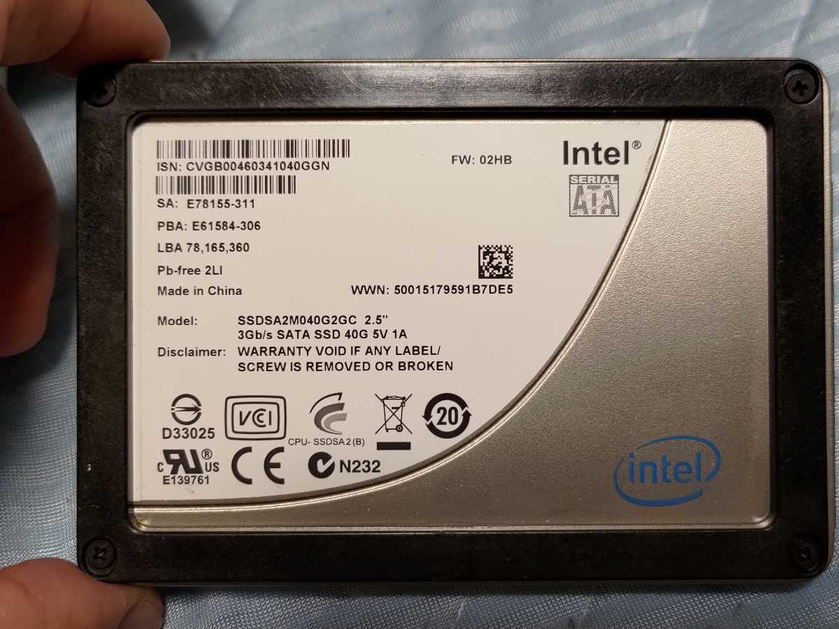 Intel SSD X25-V SSDSA2M040G2GC 40GB_画像1