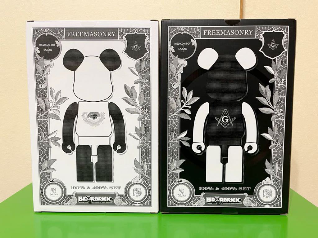 BE@RBRICK FREEMASONRY × & BLACK 100% フラグメント 400% × ベア