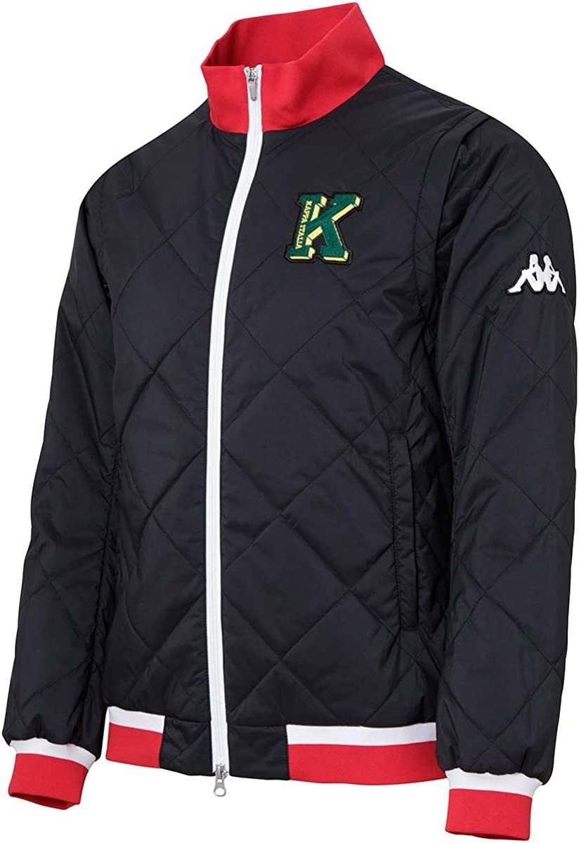 ■極美品■ Kappa GOLF メンズ■ 蓄熱保温 中綿ジャケット BK／ カッパゴルフ 袖着脱ジャケット ベスト ブルゾン ジャンパー ブラック 黒_【メーカーによる参考写真】