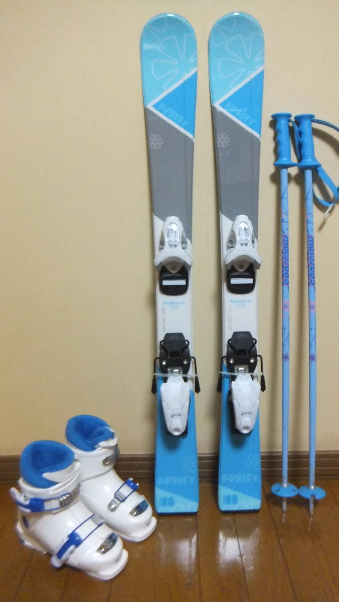 即決 送料無料 女の子セット スキーは未使用/100cm ブーツ/19cm 
