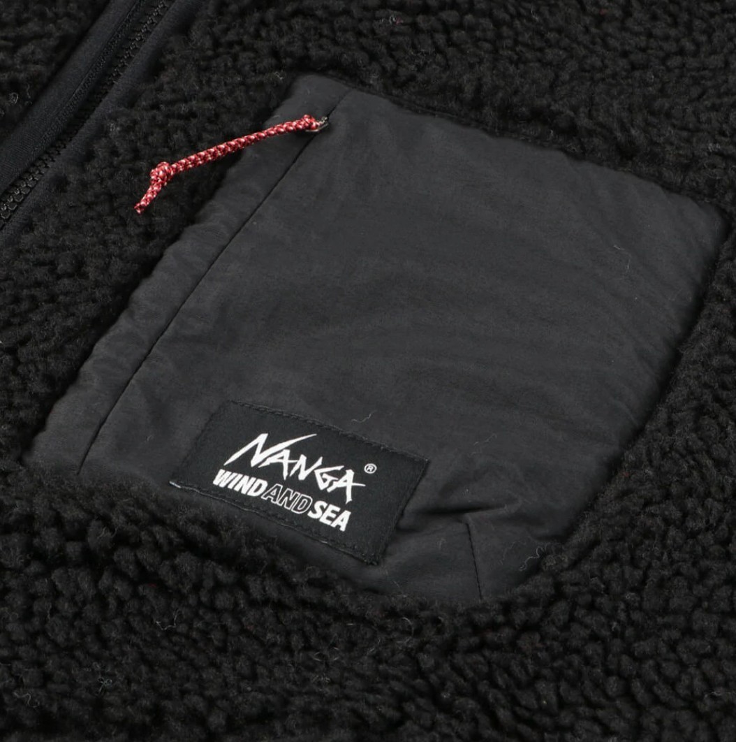 キムタク着 即発送 ≪即決 送料無料 ≫ NANGA WIND AND SEA BOA FLEECE JACKET BLACK ナンガ ウィンダンシー ボア フリース ジャケット 黒_※参考画像※