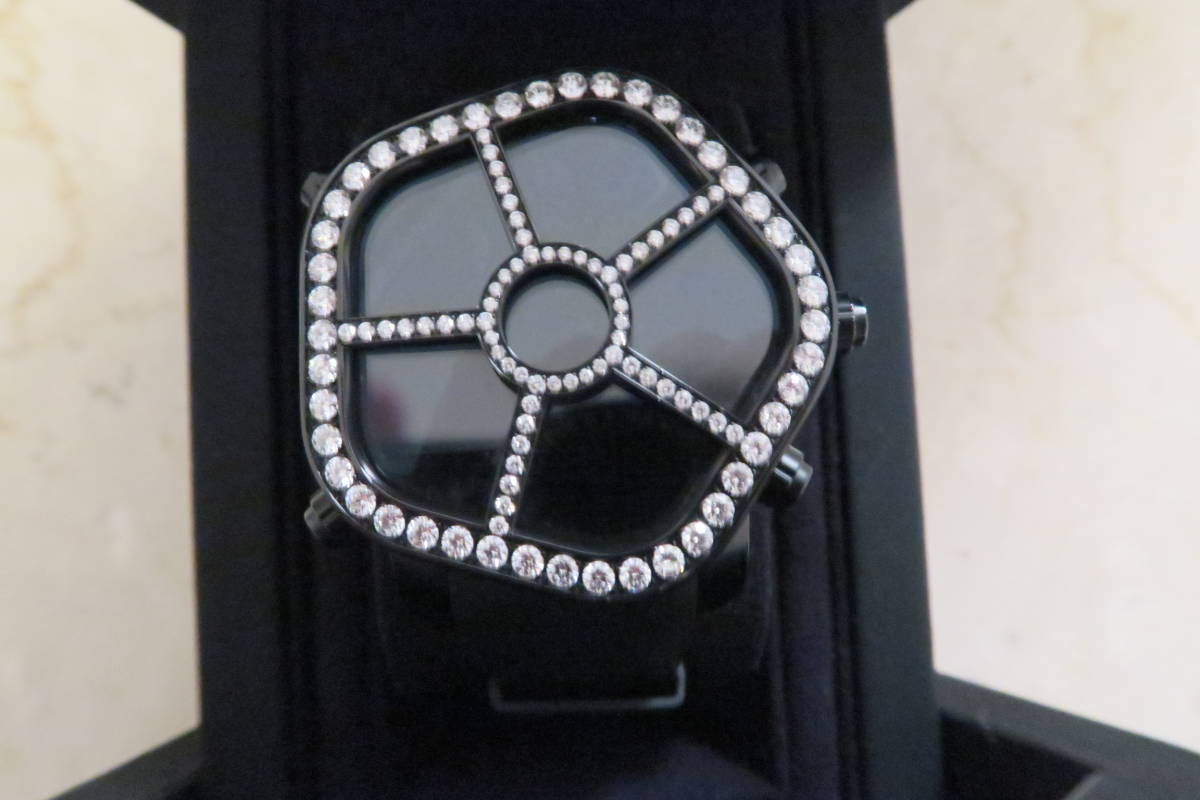 【美品】 ジェイコブ ゴースト ダイヤモンド JC-GST-WHD3.48純正大粒ダイヤ デジタル GPS機能 五角形 GMT クオーツ メンズ 腕時計