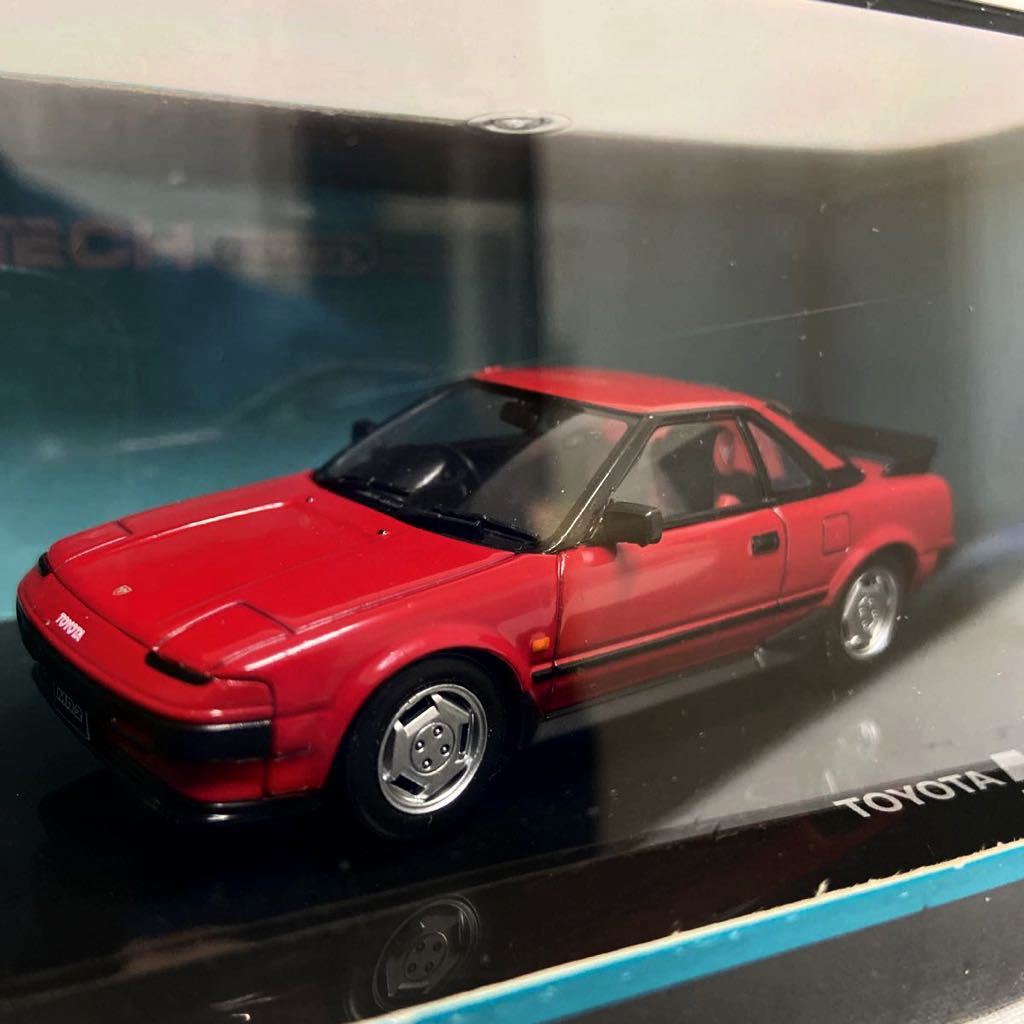 MTECH 1/43 TOYOTA MR2 AW11 Red Epo k company M Tec Toyota red old car minicar model car domestic production famous car 