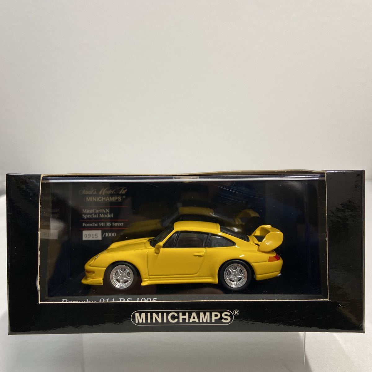 限定車 MINICHAMPS 1/43 PORSCHE 911 RS Street 1995年 Yellow ミニカーファンスペシャルモデル ミニチャンプス ポルシェ 993 ミニカー_画像2