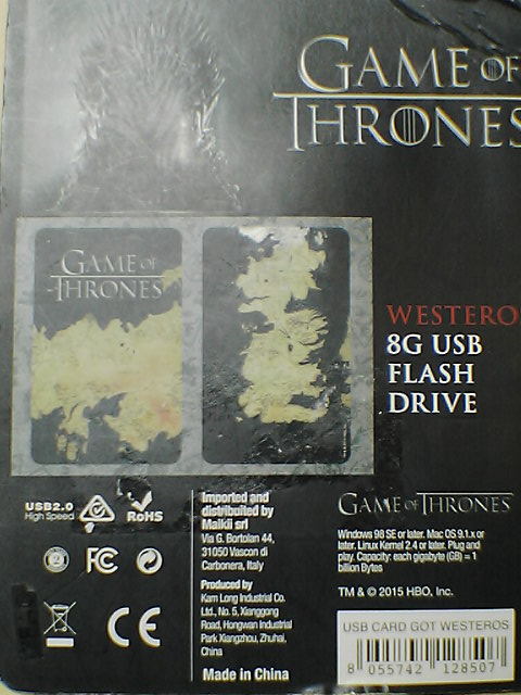 【GAME OF THRONES】ゲーム・オブ・スローンズ 8GB USB FLASH DRIVE カード型 USB メモリー ドライブ★USB CARD GOT WESTEROS_画像2