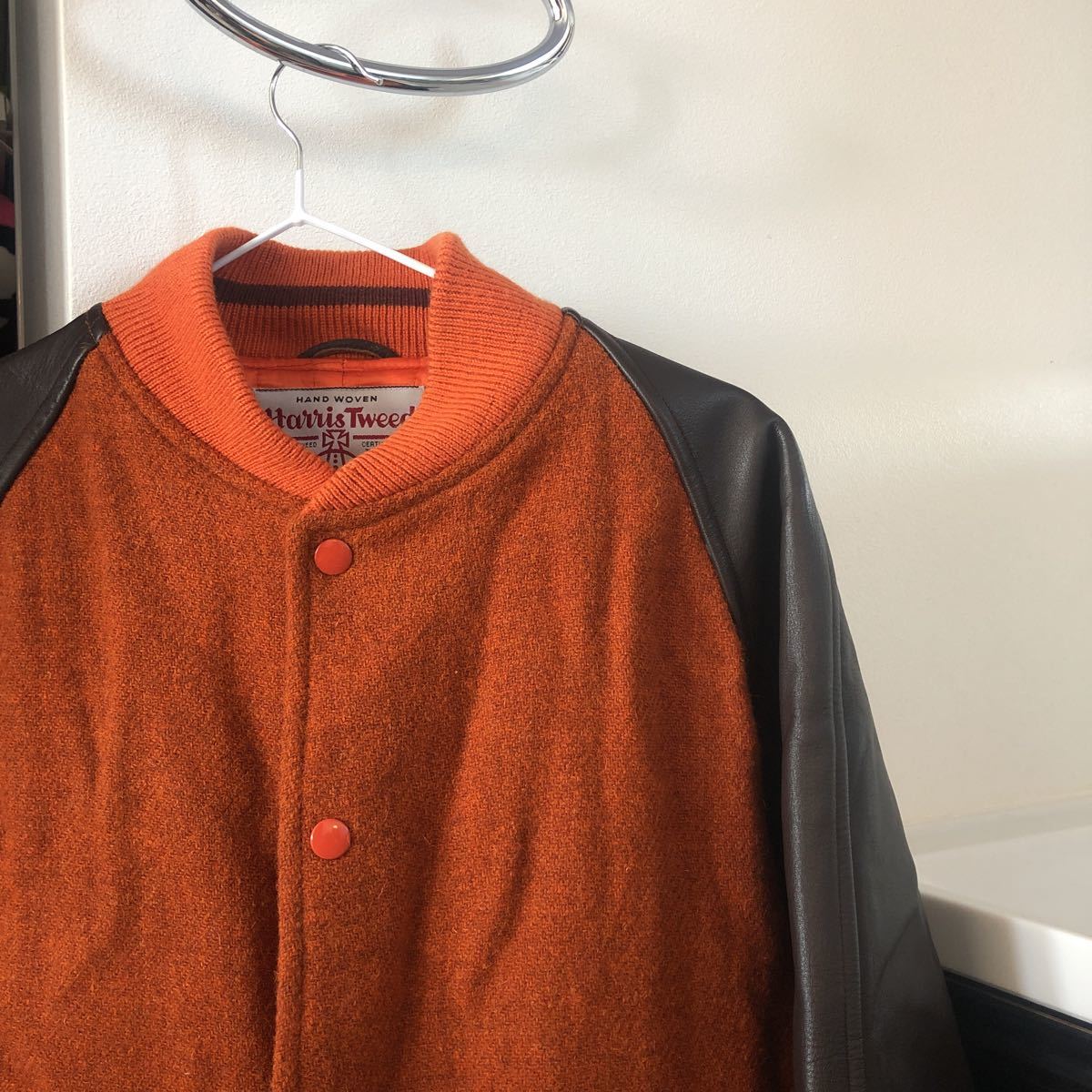 古着 ハリスツイード ポールスミス スタジャン 袖革 ウール vintage