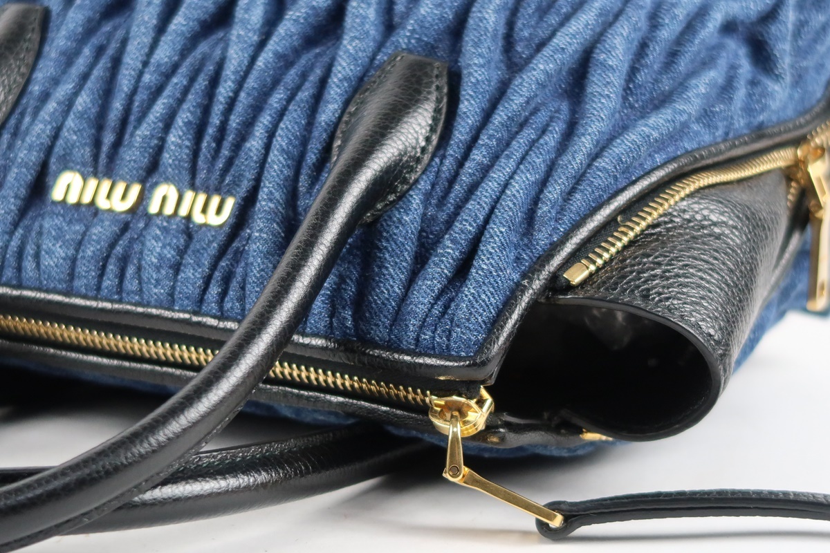 超美品】miu miu ミュウミュウ デニム 2WAYショルダー ハンドバッグ