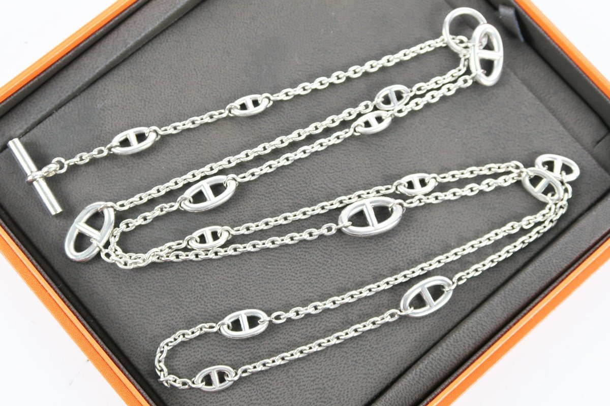 超美品】HERMES エルメス シェーヌダンクル ファランドール ネックレス
