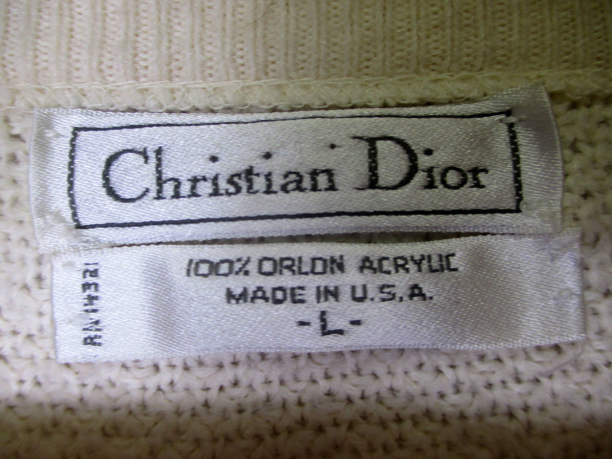 80\'s Vintage Cristian Dior Christian Dior V шея свитер L USA производства большой размер 