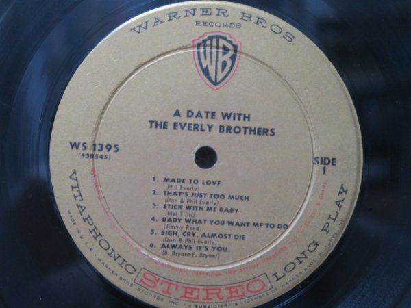 LP★THE EVERLY BROTHERS / A DATE WITH THE EVERLY BROTHERS (WARNER/金ラベル/深溝DG/US盤/ピンナップ付)　_画像4