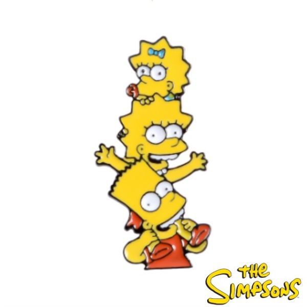 ★新品★ 「ザ・シンプソンズ」 兄弟 「The Simpsons」 ピンバッジ アメリカ　アニメ　キャラクター　ピンズ　バッジ　FOX 放送　送料無料_画像1