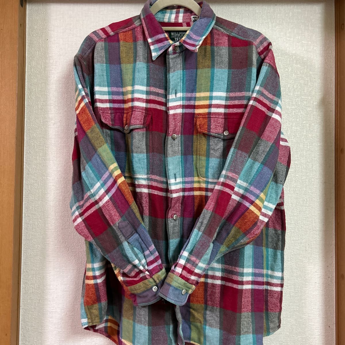 超目玉アイテム! WILLPIPS チェック 2トーン シャツ メンズ FREE