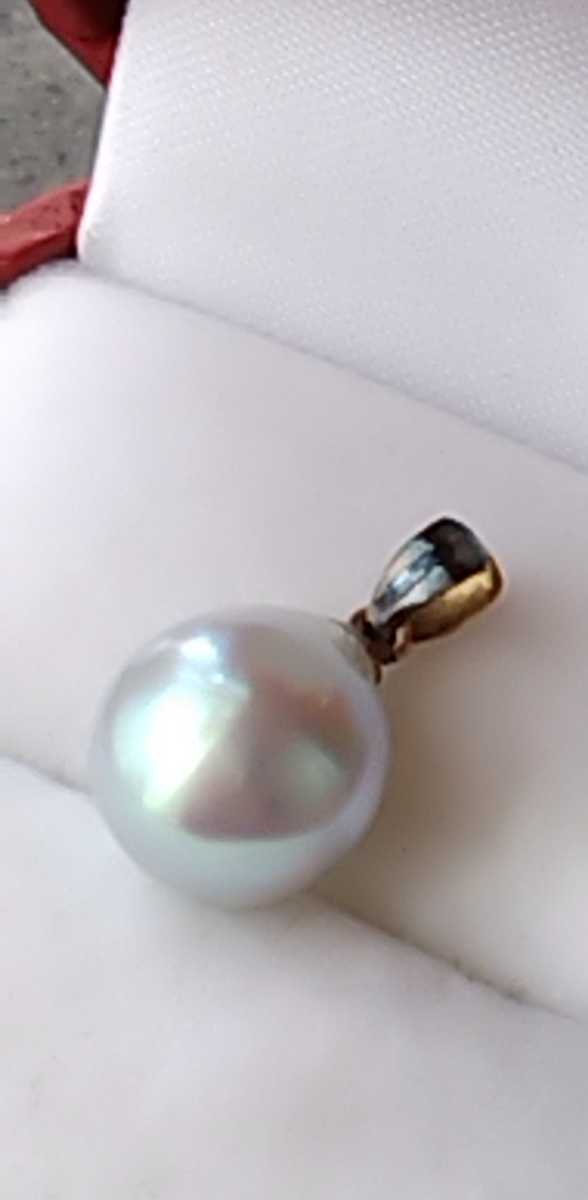 K18ps.@ pearl pendant top length 11,2mm width 9,8mm