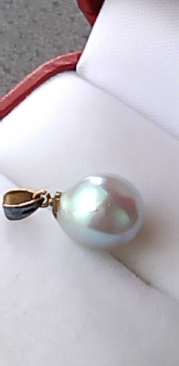 K18ps.@ pearl pendant top length 11,2mm width 9,8mm
