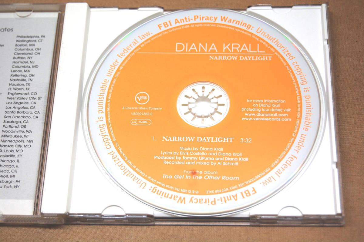 CD Diana Krall／Narrow Daylight Promotion VERVE VERR-01352-2_画像3
