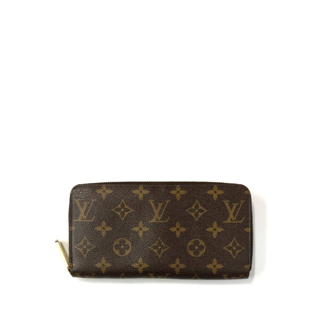 LOUIS VUITTON ルイヴィトン M41895 フューシャ ジッピーウォレット ラウンドファスナー モノグラム PVC 長財布 ブラウン ピンク_画像1