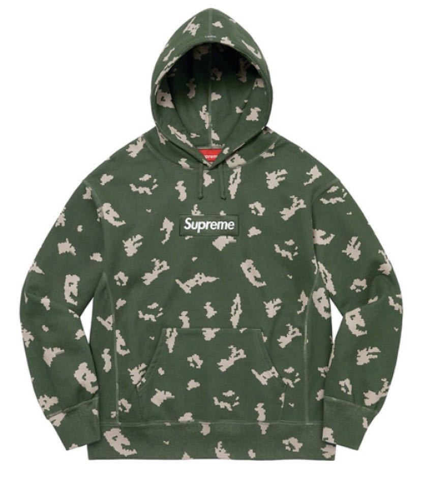 【21FW】新品 Sサイズ　SupremeシュプリームBox Logoパーカー BlackボックスロゴHOODIE オリーブロシアンカモ_画像1