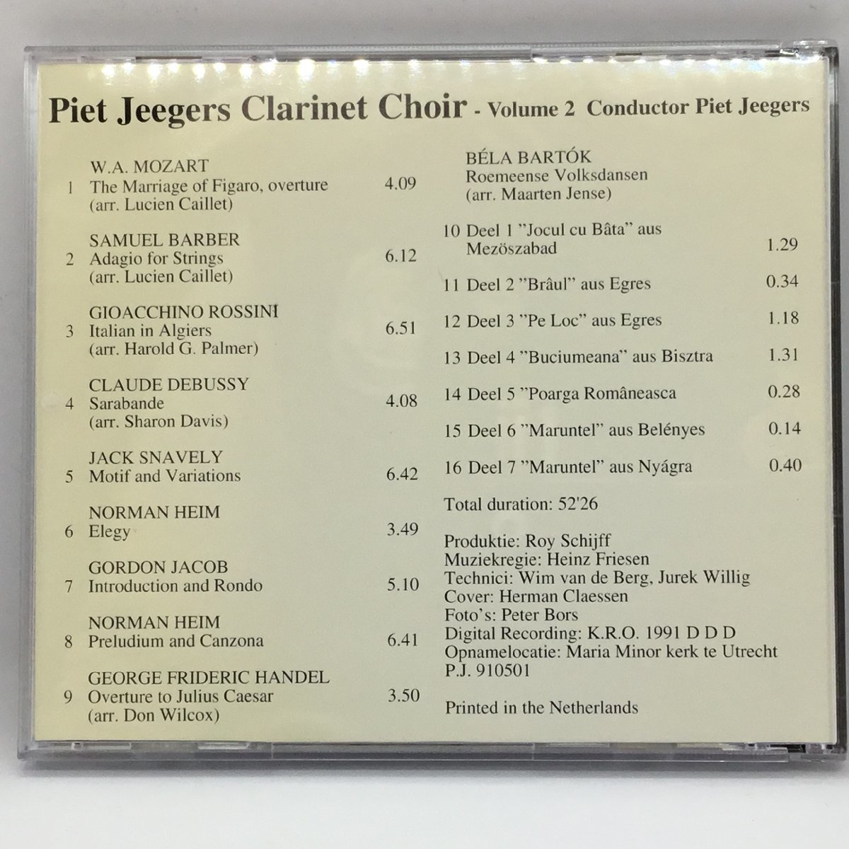 2枚セット ◇ ピート・イェーガー、クラリネット クワイヤー / VOL.1&2 ▲2CD　Piet Jeegers Clarinet Choir - Vol.1&2_画像5