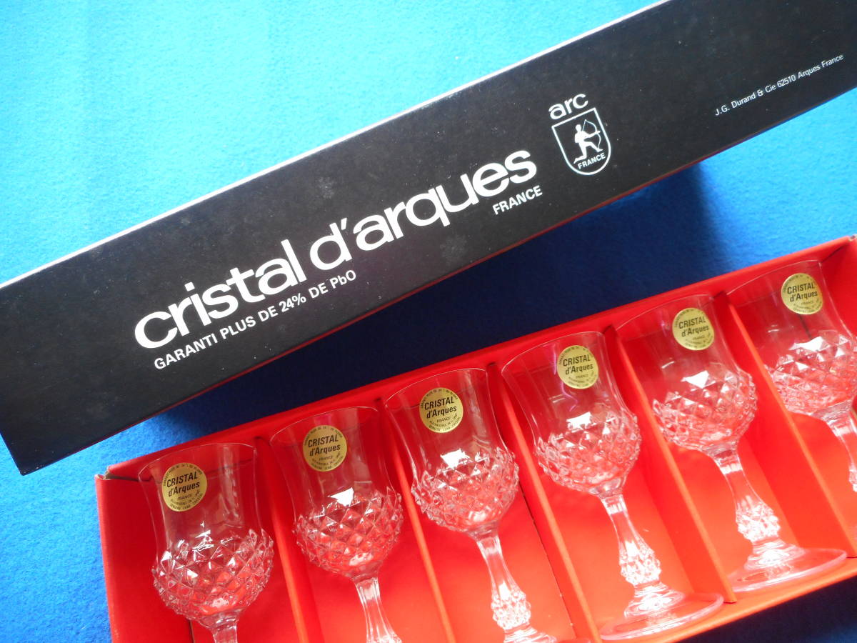 Set of 6 Cristal ｄ 'arques Wine Glasses 6.7Cl ( 24 %純正リードクリスタル)/未使用_画像4