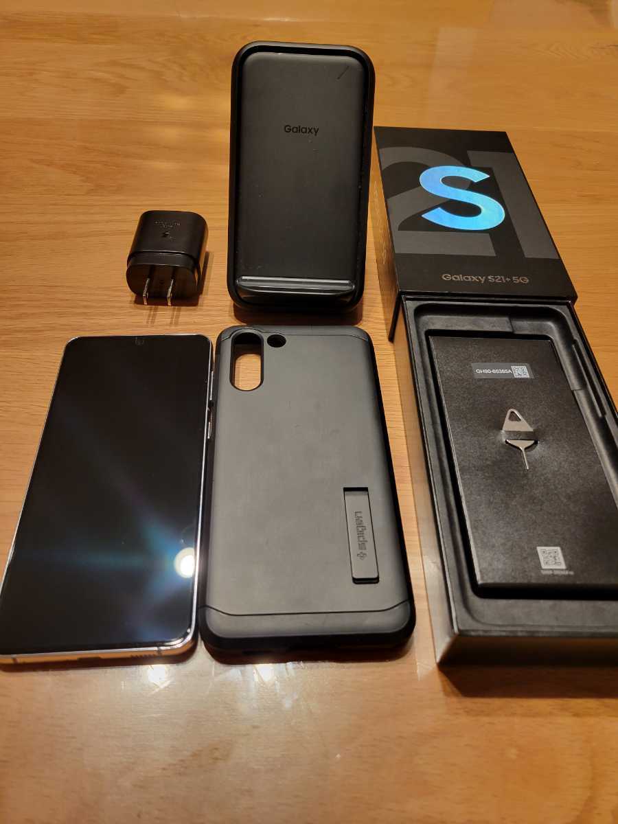 ワイヤレス 美品 Galaxy S21+ Plus 5G SCG10 シルバー SIMフリー