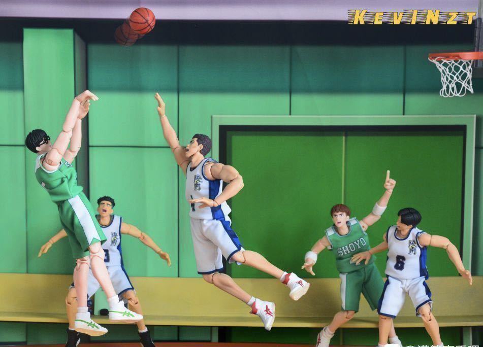 【即納】スラムダンク 1/10 可動フィギュア 魚住純 4号 陵南 白ユニフォーム SLAMDUNK ACTION FIGURE 非s.h.figuarts figma コレクション_画像4