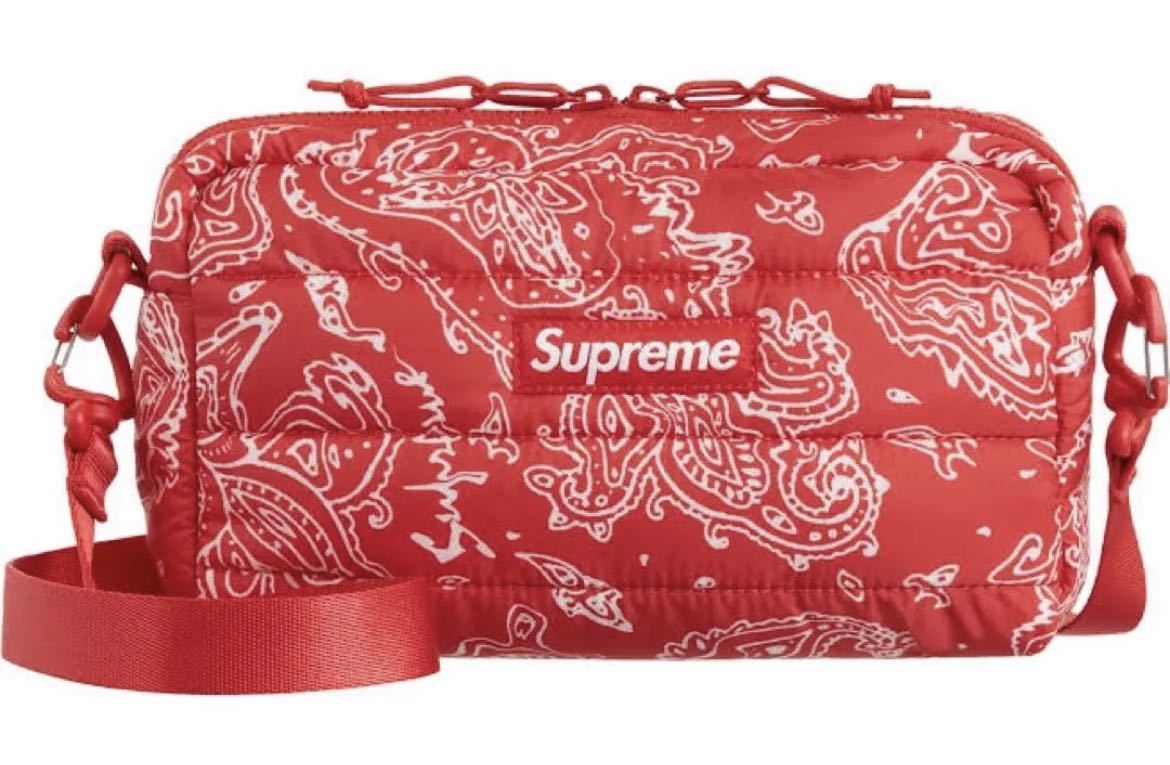 新品 Supreme Puffer Side Bag Red Paisley 赤 シュプリーム レッド 