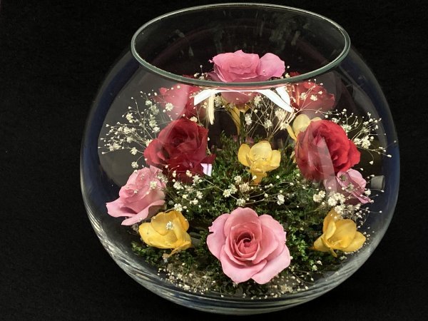  Len te flow ru Blizzard flower bowl type B-O rose * freesia * gypsophila 