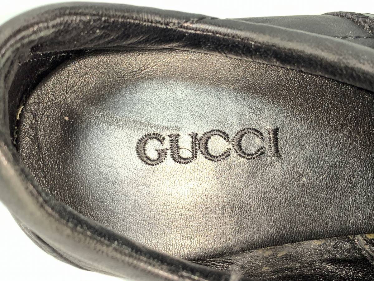  быстрое решение GUCCI Gucci 41≒26cm спортивные туфли чёрный черный мужской D