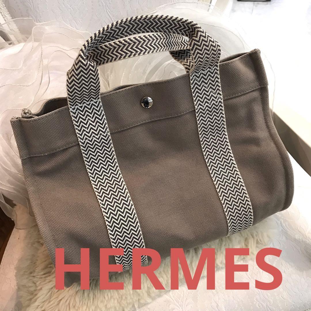 今日の超目玉】 ストライプ キャンバス 【美品】エルメス HERMES