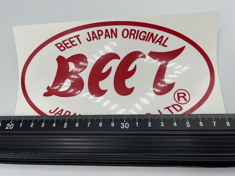 BEET 赤文字 ２枚セット 楕円大 ステッカー / 昭和 当時 暴走族 Z1 Z2 Z400FX CBX400F GT380 KH 250 400 CB400F カフェの画像2