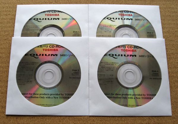 * Toshiba Equium 3400 series for Win XP Pro recovery disk set *