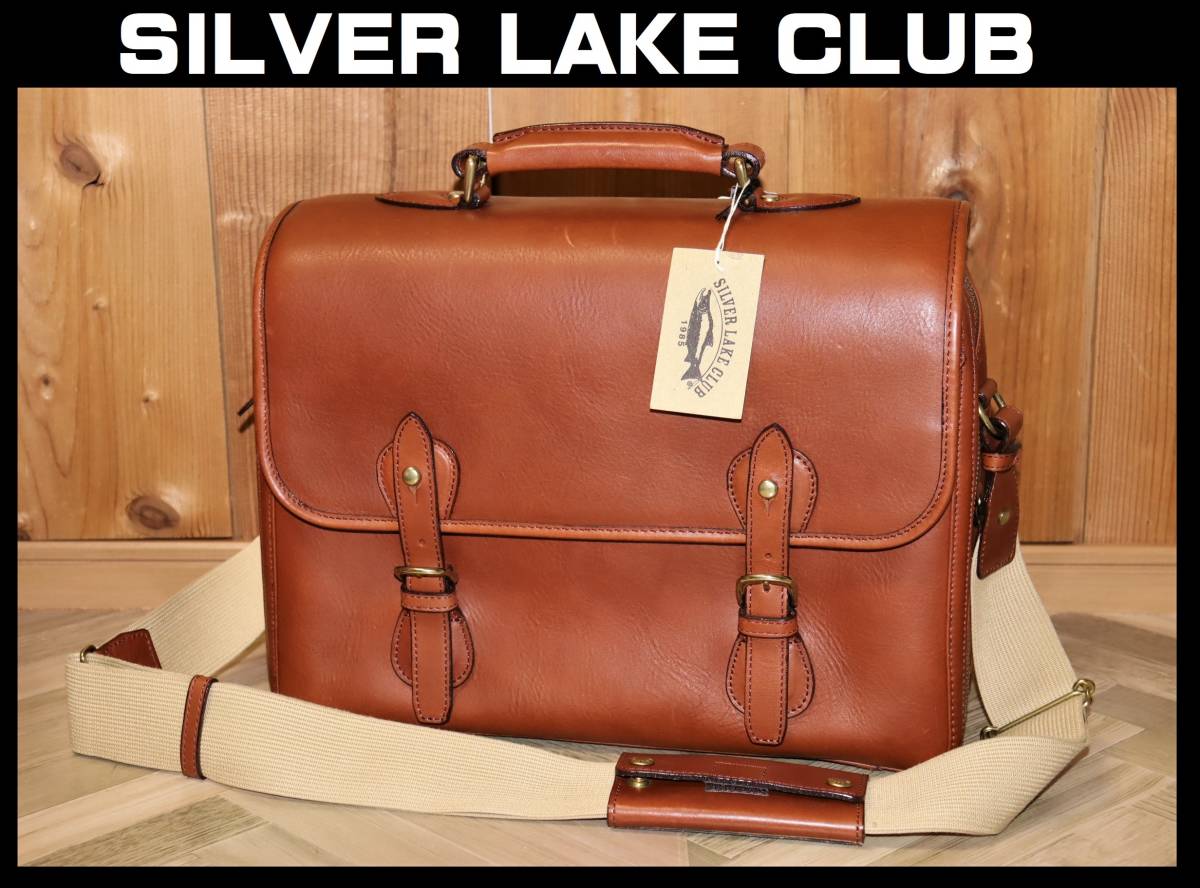 送料無料 特価即決【未使用】 SILVER LAKE CLUB ★ オイルレザー レザーショルダーバッグ B5 ★ シルバーレイククラブ 税込定価6万3800円_画像1