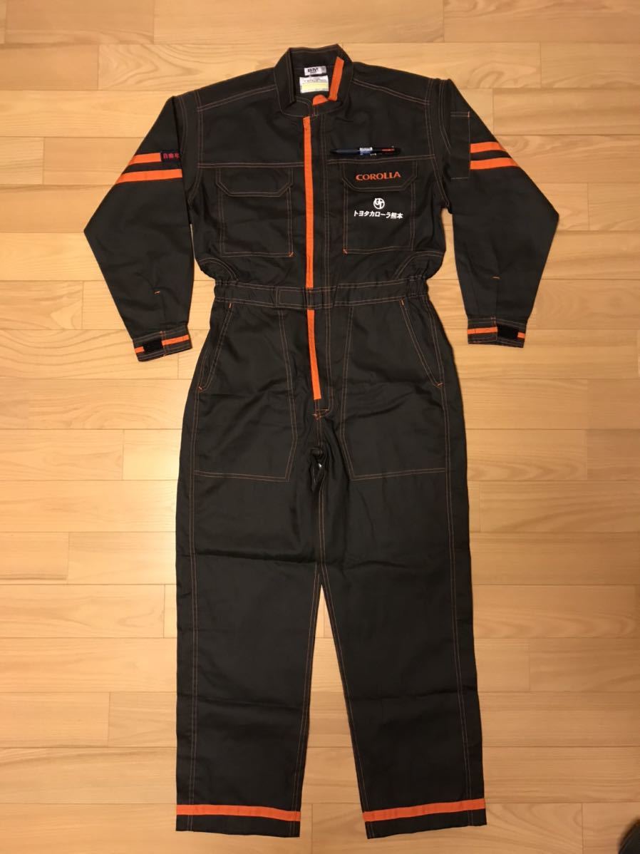 新品.未使用品☆非売品 TOYOTA／トヨタ.テクノ C型サイズBM 薄手長袖純正つなぎツナギ 自動車検査員ワッペン付 背面BIGロゴ ディーラー整備
