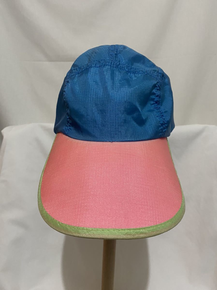 80s 90s Vintage Columbia Colombia nylon cap 5 panel k Lazy pattern long Bill USA made America made 