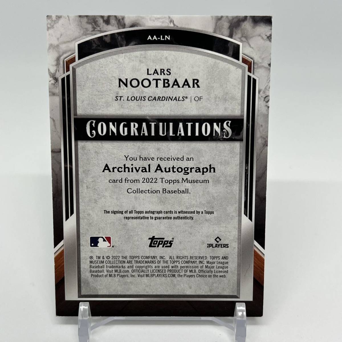 Lars Nootbaar RC Auto /299 2022 Topps Museum Collection Baseball ラーズ・ヌートバー 直筆サイン Autograph ルーキー Lars Nootbaar RC Auto /299 2022 Topps Museum Collection Baseball ラーズ・ヌートバー 直筆サイン Autograph ルーキー