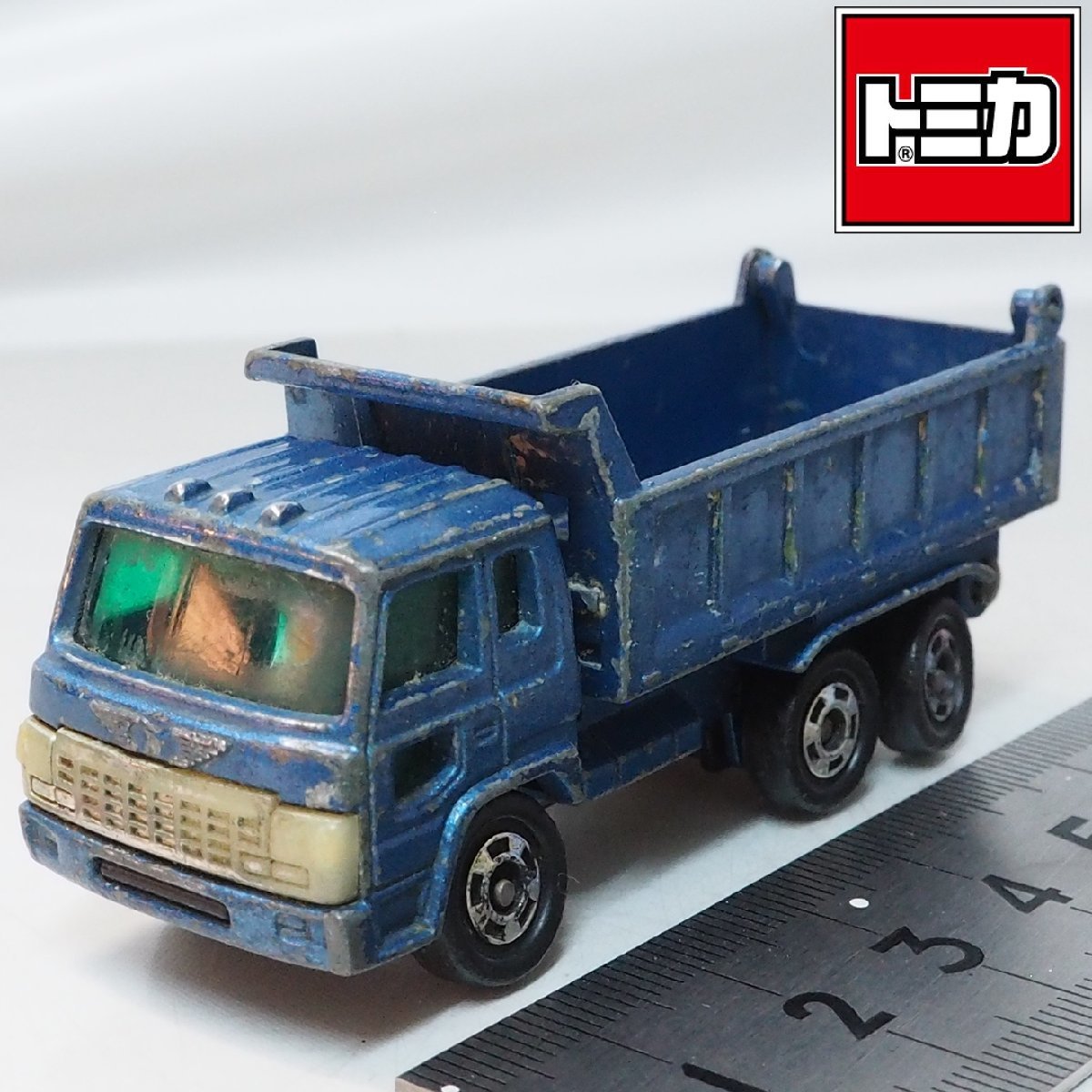 日本製トミカ#52【日野 ドルフィン ダンプ トラック HINO DOLPHIN DUMP TRUCK 青ブルー】1/102 ミニカー■TOMYトミーTOMICA【中古】送料込_画像１