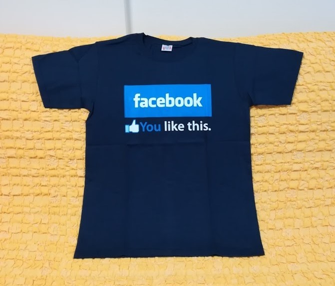 フェイスブック★facebook★おもしろジョークＴシャツ★ギャグＴシャツ★ネイビー★紺★XＬサイズ★コットン100％★激安★_画像1